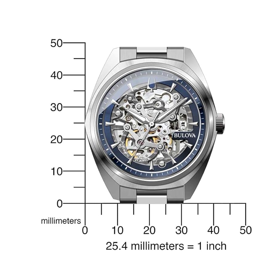 Amazon.co.jp: Bulova 自動巻き腕時計 96A292 シルバー